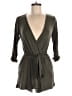 Boohoo Solid Green Romper Size 6 - photo 1