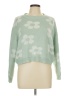Shein 100% Acrylic Floral Green Pullover Sweater Size L - photo 1