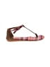 TOMS Plaid Brown Sandals Size 5 1/2 - photo 1