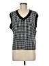 Shein 100% Tencel Houndstooth Black Sweater Vest Size 6 - photo 1