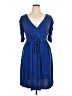 NY Collection Solid Blue Casual Dress Size XL - photo 1