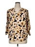 Maurices 100% Polyester Floral Gold 3/4 Sleeve Blouse Size XL - photo 1