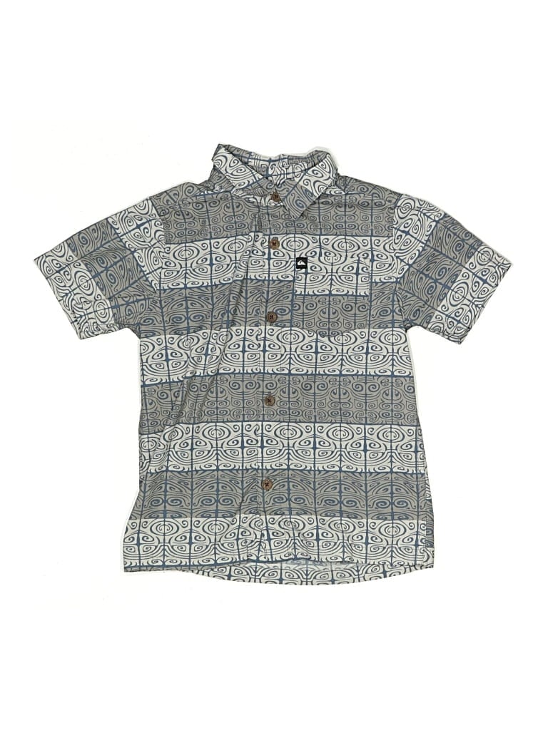 Pre-owned Quiksilver Kids' Short Sleeve Henley Shirt In Blue