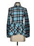 Sundance 100% Cotton Plaid Blue Long Sleeve Blouse Size XS - photo 1