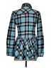 Sundance 100% Cotton Plaid Blue Long Sleeve Blouse Size XS - photo 2