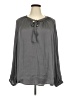 Torrid 100% Polyester Gray Long Sleeve Blouse Size 3X Plus (3) - photo 1