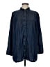 Chico's 100% Lyocell Blue 3/4 Sleeve Button-Down Shirt Size Med (1.5) - photo 1