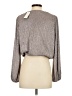 ASTR The Label 100% Polyester Metallic Silver Long Sleeve Blouse Size S - photo 2