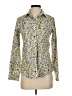 Lands' End 100% Baumwolle Print Yellow Long Sleeve Button-Down Shirt Size 2 - photo 1