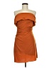 Halston Solid Orange Cocktail Dress Size 8 - photo 1