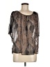 Bellatrix 100% Polyester Gray Short Sleeve Blouse Size M - photo 1