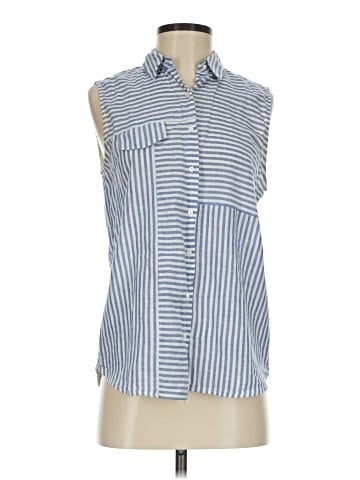 Zara Basic Sleeveless Button-Down Shirt (view 1)