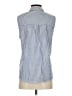 Zara Basic Stripes Blue Sleeveless Button-Down Shirt Size S - photo 2