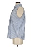 Zara Basic Stripes Blue Sleeveless Button-Down Shirt Size S - photo 5