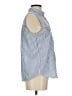 Zara Basic Stripes Blue Sleeveless Button-Down Shirt Size S - photo 4