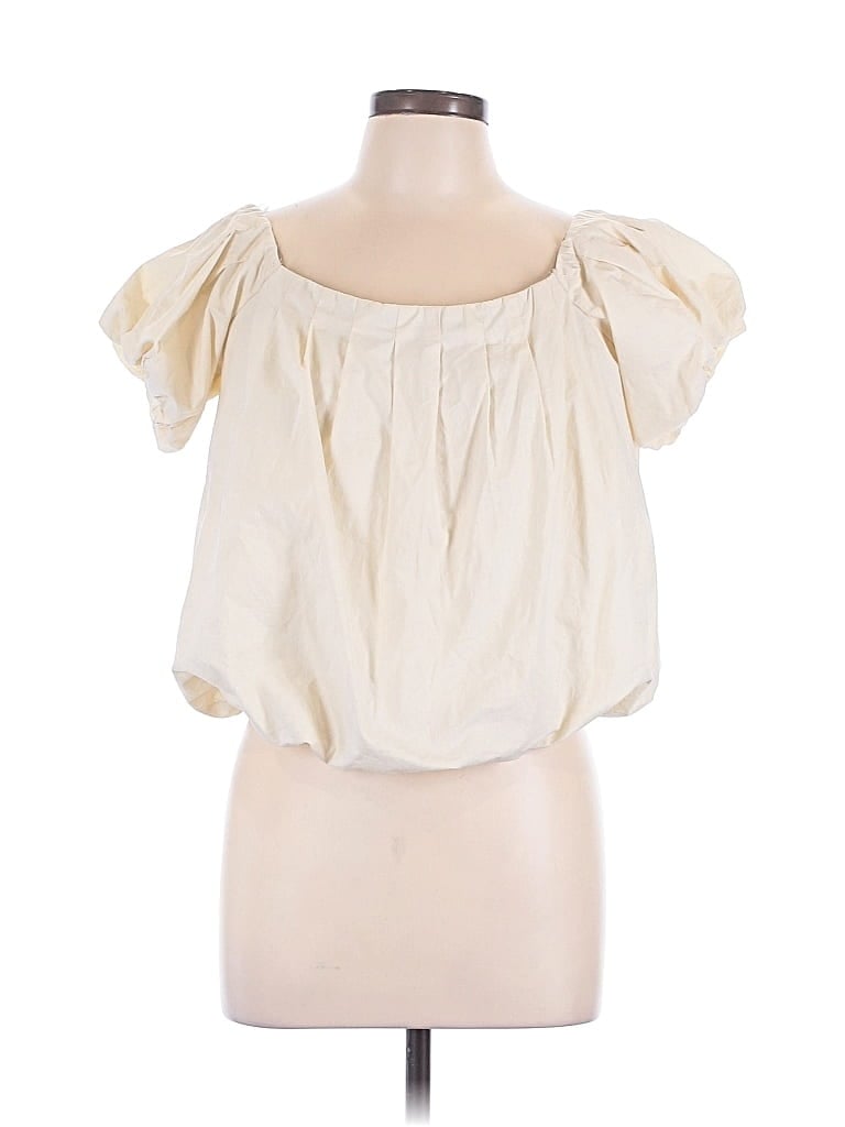 Pre-owned Astr Short Sleeve Blouse In Ivory