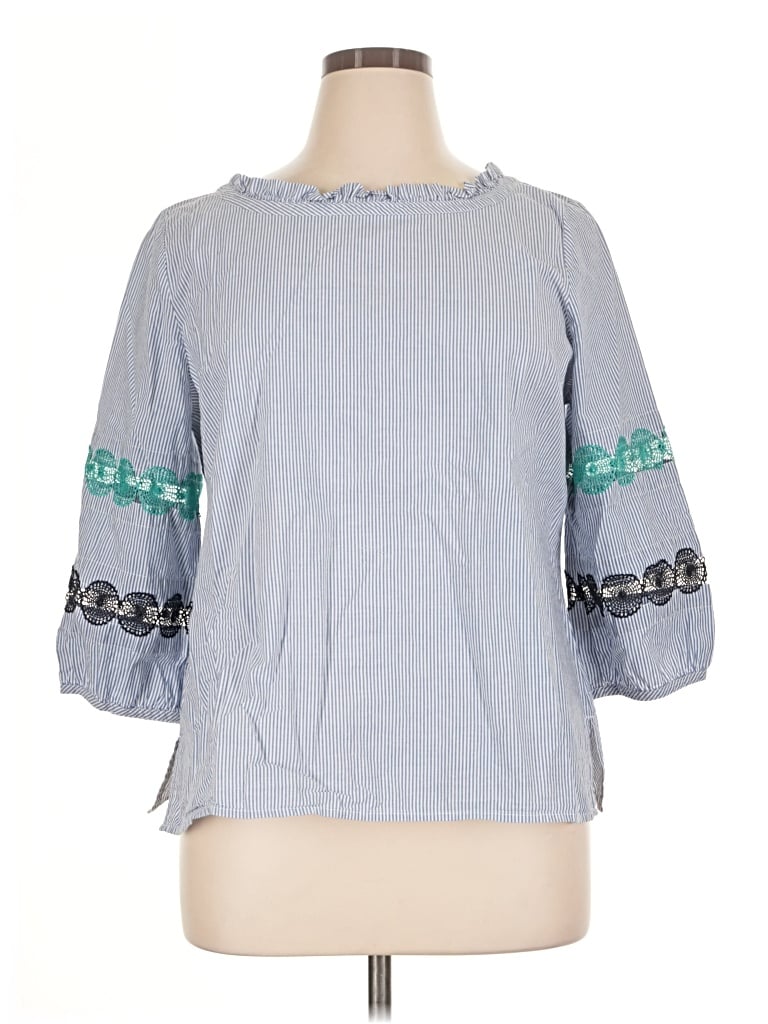 Pre-owned Talbots 3/4 Sleeve Blouse In Blue