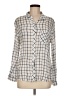 Max Jeans 100% Rayon Checkered-gingham Ivory Long Sleeve Button-Down Shirt Size M - photo 1