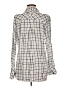 Max Jeans 100% Rayon Checkered-gingham Ivory Long Sleeve Button-Down Shirt Size M - photo 2