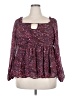 Torrid 100% Polyester Purple Long Sleeve Blouse Size 3X Plus (3) - photo 1