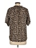 Ann Taylor LOFT 100% Polyester Animal Print Brown Short Sleeve Blouse Size M - photo 2
