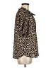 Ann Taylor LOFT 100% Polyester Animal Print Brown Short Sleeve Blouse Size M - photo 4