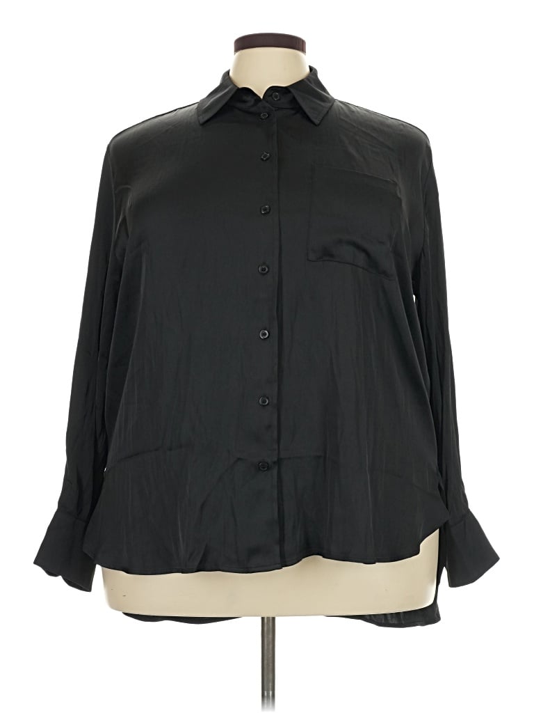 Lane Bryant 3/4 Sleeve Blouse In Black