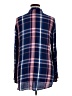Express 100% Rayon Plaid Blue Long Sleeve Button-Down Shirt Size XL - photo 2