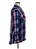Express 100% Rayon Plaid Blue Long Sleeve Button-Down Shirt Size XL - photo 4