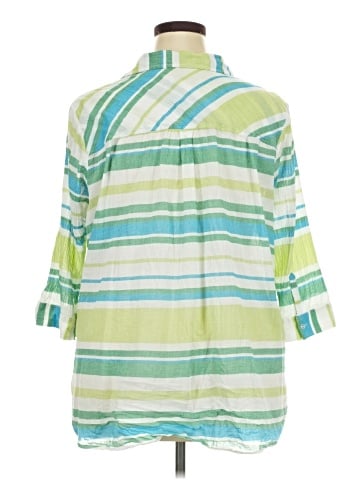 Cj Banks 3/4 Sleeve Button-Down Shirt (view 2)