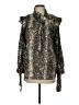 Zara 100% Polyester Animal Print Brown Long Sleeve Blouse Size S - photo 1