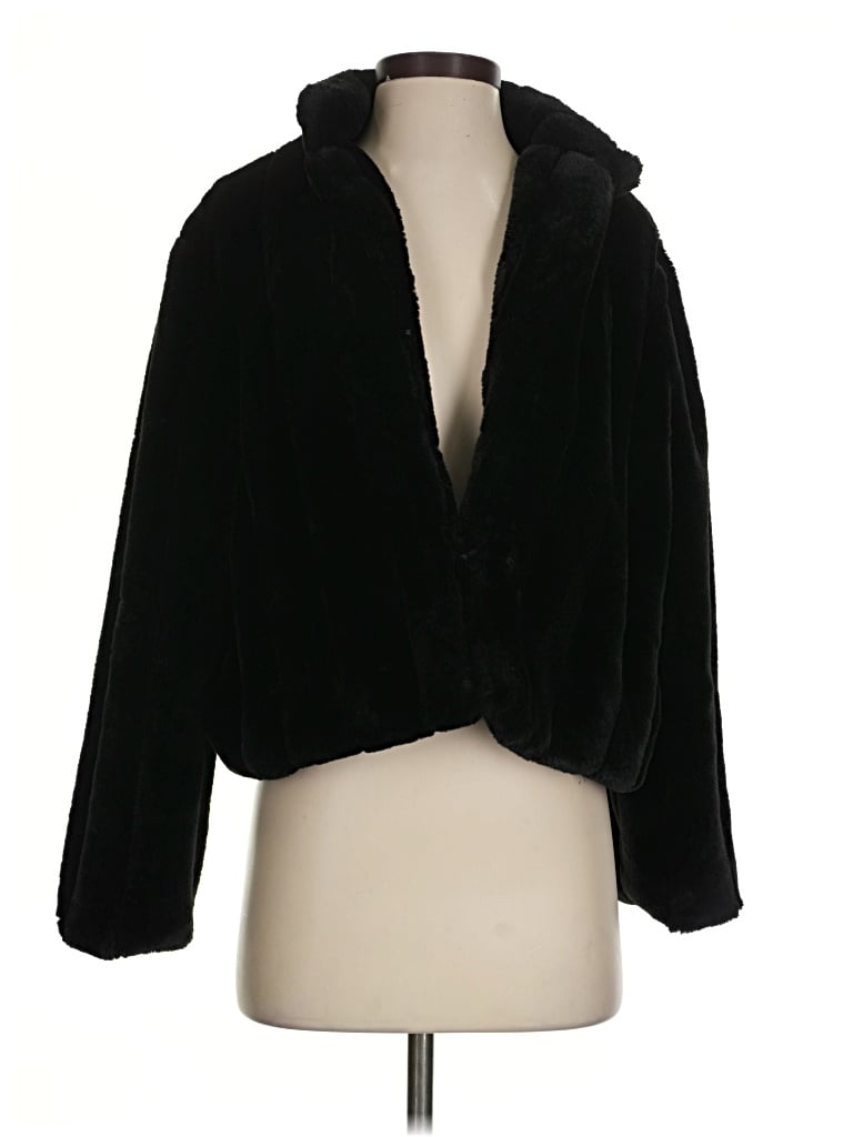 Pre-owned Lulus Faux Fur Jacket In Black