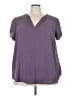 Torrid 100% Polyester Purple Short Sleeve Blouse Size 3X Plus (3) - photo 1