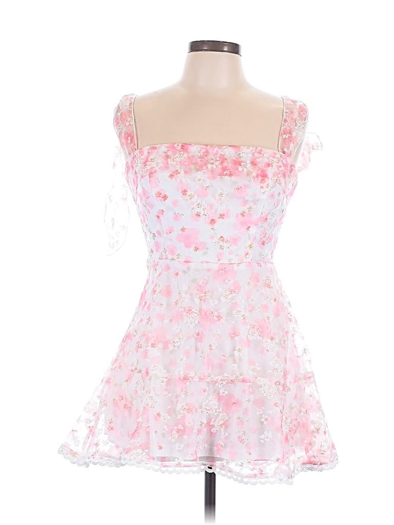 Pre-owned Lucy In The Sky Sleeveless Top Pink Sweetheart Neckline Tops