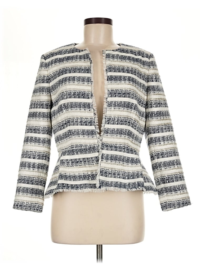 Pre-owned Ann Taylor Blazer Jacket In Gray