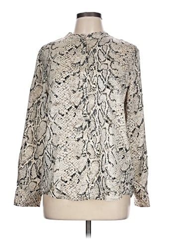 Equipment Long Sleeve Silk Top (view 1)