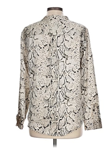 Equipment Long Sleeve Silk Top (view 2)