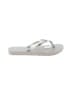 Tory Burch Silver Tan Flip Flops Size 6 - photo 1