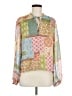 Maison d' Amelie Color Block Green Long Sleeve Blouse Size M - photo 1