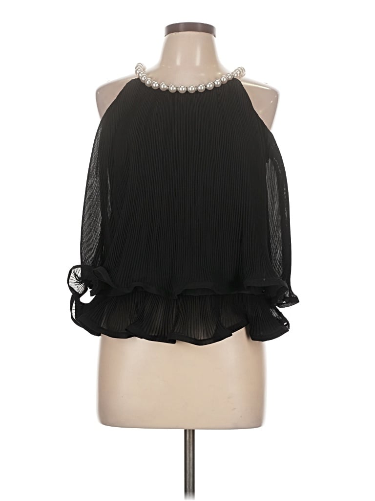 Pre-owned Vivid Sleeveless Blouse In Black