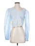 Lulus 100% Cotton Blue 3/4 Sleeve Blouse Size S - photo 1