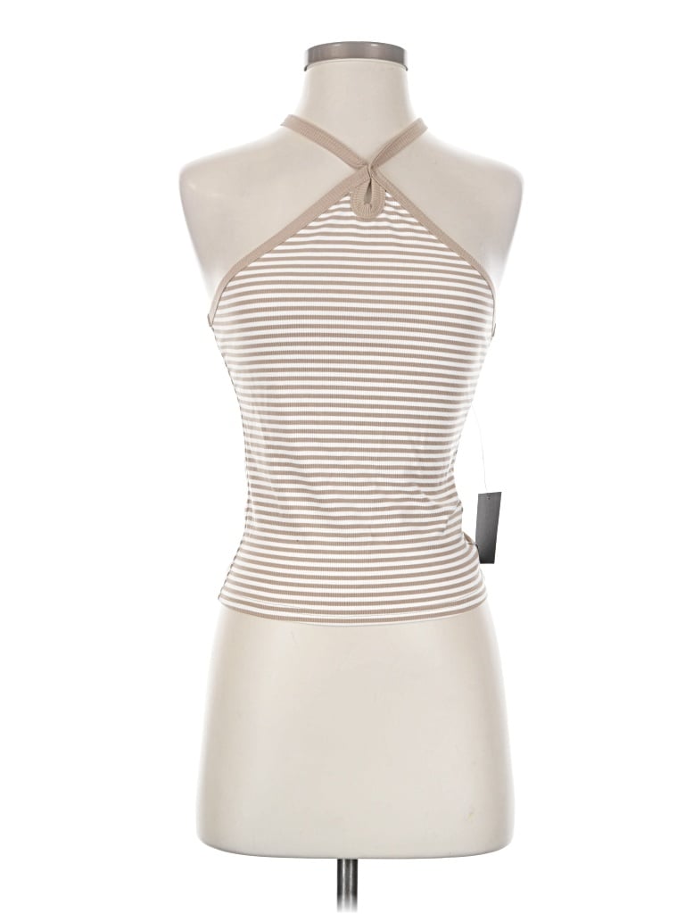 Lulus Sleeveless Top Ivory Halter Neckline Tops In Neutral