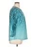Lomon Stars Teal 3/4 Sleeve Blouse Size XL - photo 4