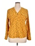 Como Blu Polka Dots Yellow Long Sleeve Blouse Size XL - photo 1