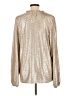 Ann Taylor LOFT 100% Polyester Metallic Silver Long Sleeve Blouse Size L - photo 2