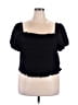 Torrid 100% Elastic Black Short Sleeve Top Size 4X Plus (4) - photo 1
