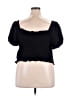 Torrid 100% Elastic Black Short Sleeve Top Size 4X Plus (4) - photo 2