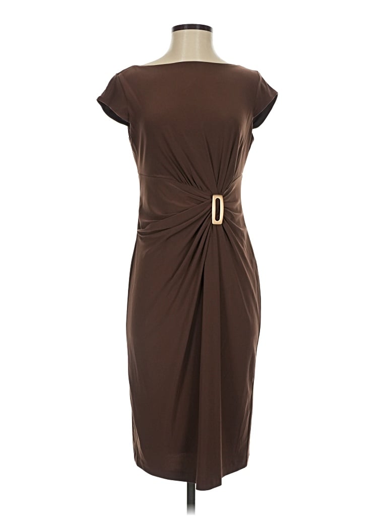 Pre-owned Ak Anne Klein Cocktail Dress In Brown