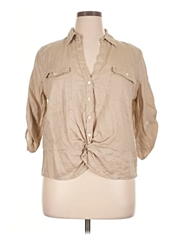 INC International Concepts 3/4 Sleeve Button-Down Shirt (view 1)