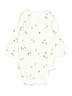 Carter's 100% Cotton Print Ivory Long Sleeve Onesie 0-3 MO / 3 MO - photo 1